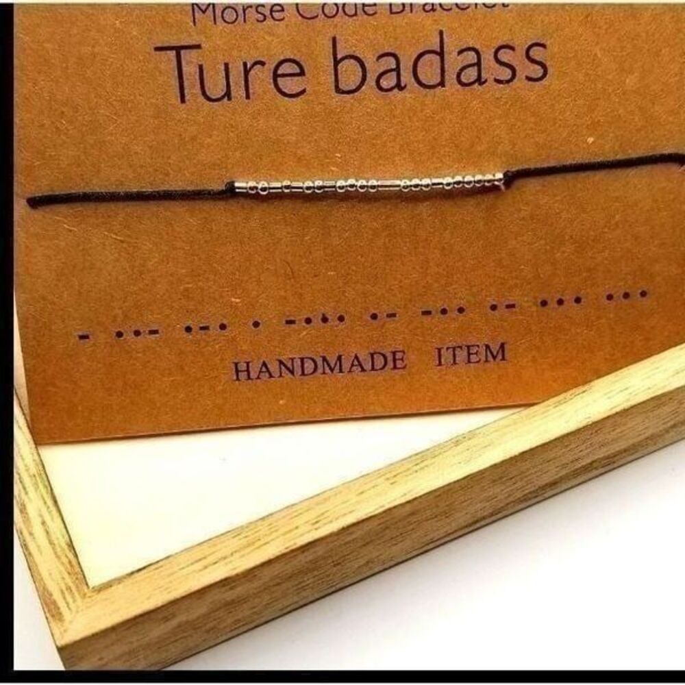 Morse code ture bad a** 925 Sterling silver breads .